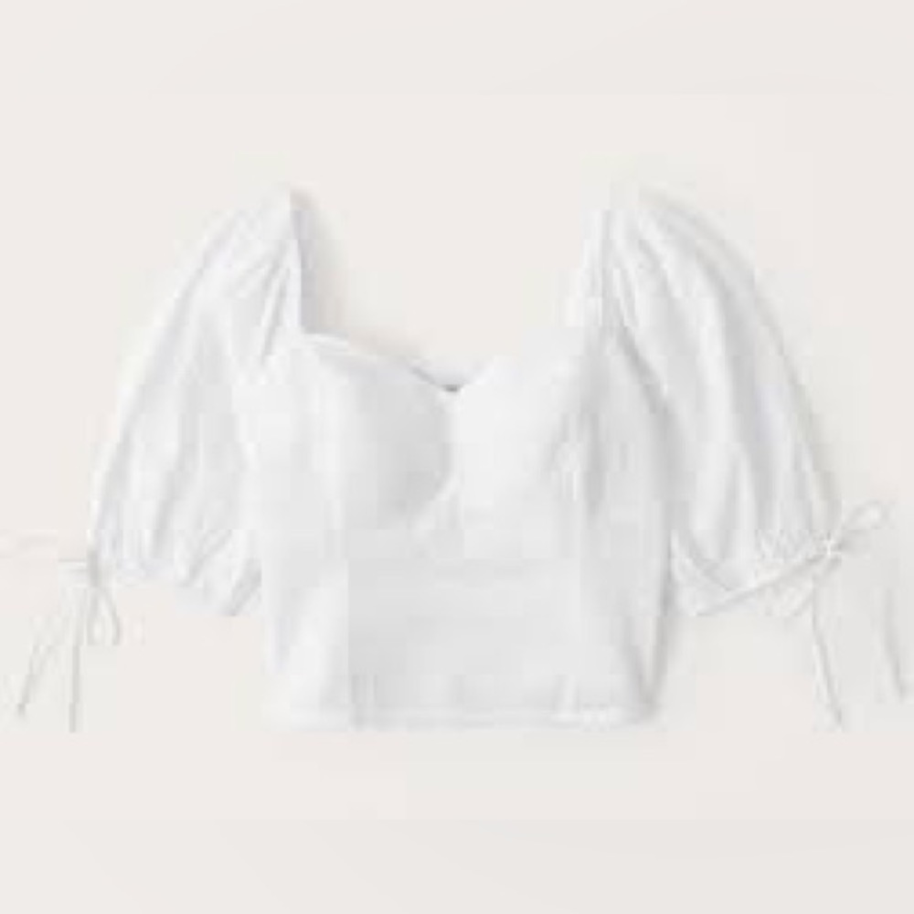 Abercrombie and fitch tie sleeve corset top size small eyelet white